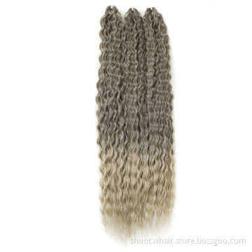 30 Inch Bohemia Crochet Hair Extensions Goddess Synthetic Braiding hair Curly Colored Long Soft Synthetic Hair Extensions